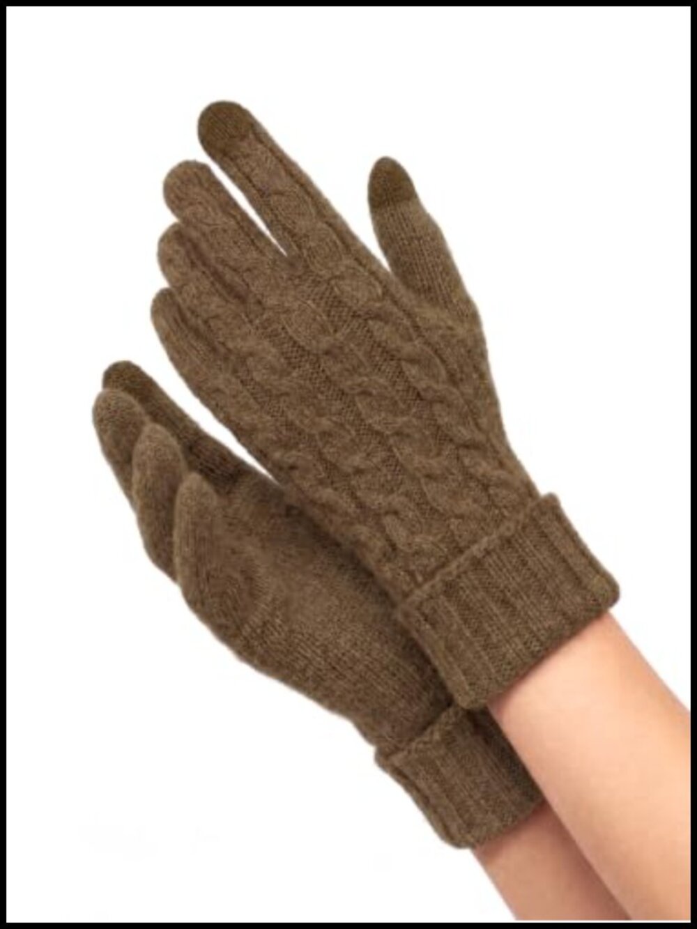 Alpaca Wool Knit Gloves for Women Touch Screen Winter Warm Jacquard